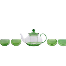 Eco-friendly crystal heat-resistant glass matcha green teapot tea mug cup tasting set